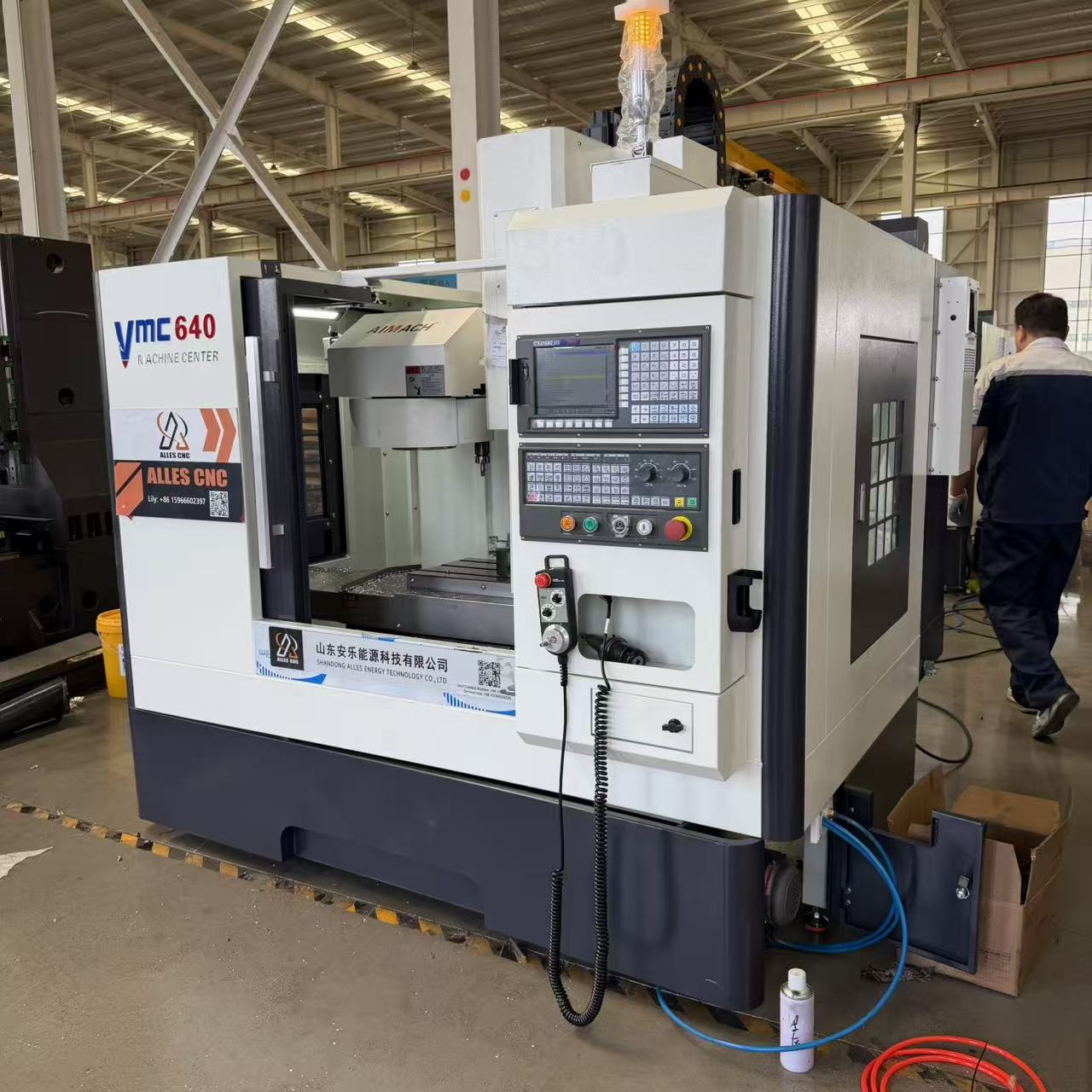 Two ALVMC640 machining centers during final inspection