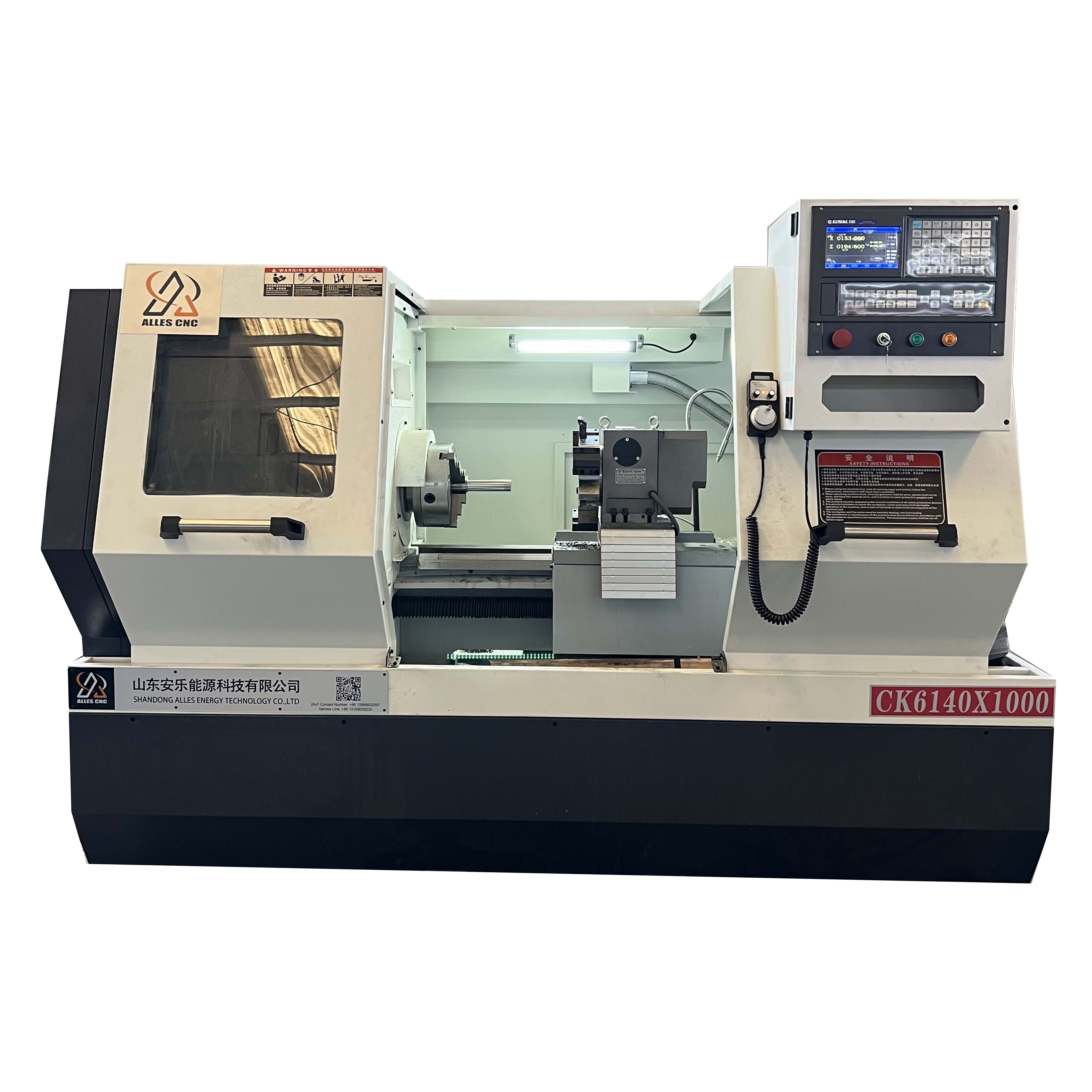 مخرطة CNC طراز ALCK6140X1000 - اكتمل الاختبار، جاهزة للشحن إلى المكسيك